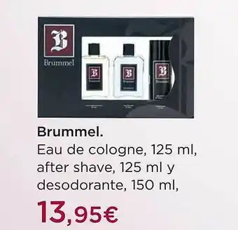 El Corte Inglés Brummel eau de cologne, after shave y desodorante oferta