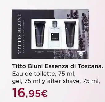 El Corte Inglés Titto bluni essenza di toscana eau de toilette, gel y after shave oferta