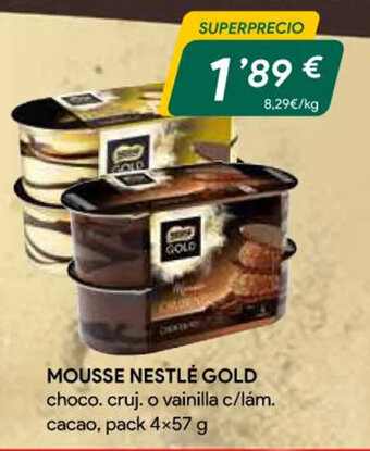 Masymas Mousse Nestlé Gold oferta