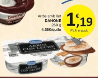 SPAR Arrós amb llet Danone oferta