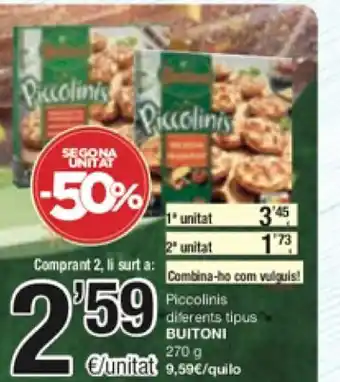 SPAR Piccolinis Diferents Tipus Buitoni 270g oferta