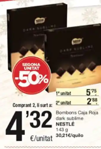 SPAR Bombons Caja Roja Dark Subäme Nestlé 143g oferta