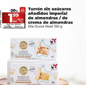 Dia Turrón Sin Azúcares Añadidos Imperial De Almendras / De Crema De Almendras oferta