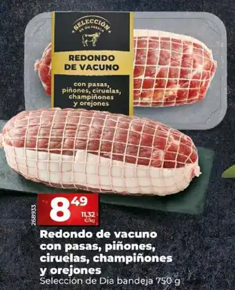 Redondo De Vacuno Con Pasa , Piñoses , Ciruelas , Champiñones Y Orejones