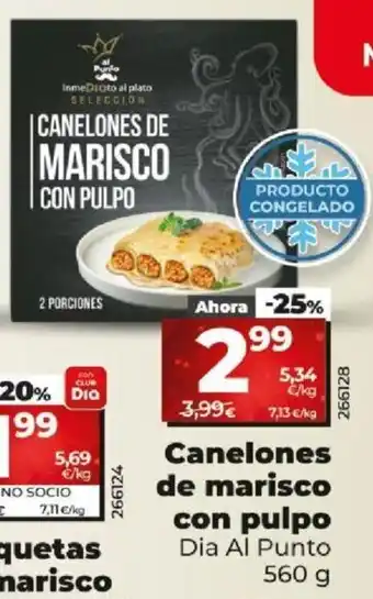 Dia Canelones De Marisco Con Pulpo oferta