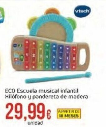 FROIZ ECO Escuela Musical Infantil Xilófono Y Pandereta De Madera oferta