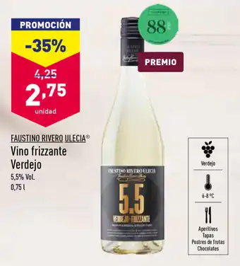 ALDI Faustino Rivero Ulecia Verdejo Vino frizzante 0,75L oferta