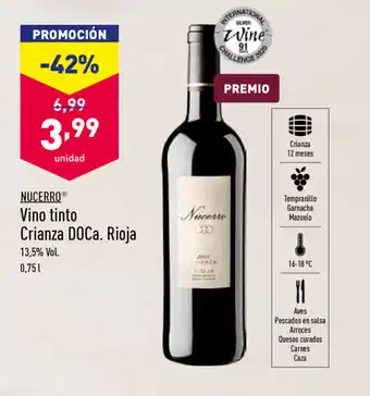 ALDI Nucerro Vino tinto Crianza DOCa. Rioja 0,75L oferta