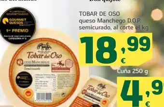 HiperDino Tobar De Oso Queso Manchego D.O.P. Semicurado oferta