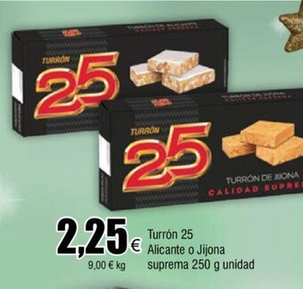 FROIZ Turrón 25 Alicante O Jijona Suprema 250g Unidad oferta