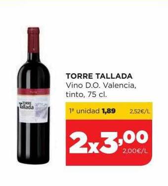 Alimerka Torre tallada vino d.o. valencia tinto oferta