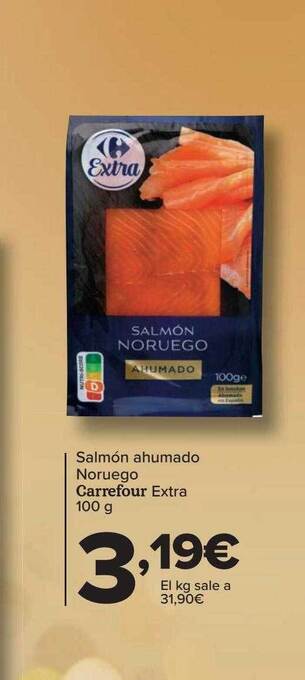 Carrefour Salmón ahumado noruego carrefour extra oferta