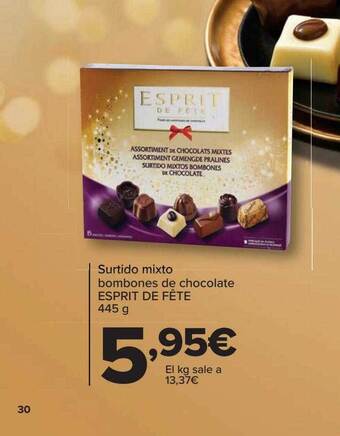 Carrefour Surtido mixto bombones de chocolate esprit de fête oferta