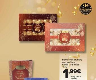 Carrefour Bombones crunchy con avellana esprit de fête oferta