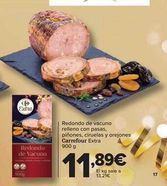 Carrefour Redondo de vacuno relleno con pasas piñones ciruelas y orejones carrefour extra oferta