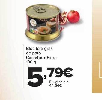 Carrefour Bloc foie gras de pato carrefour extra oferta