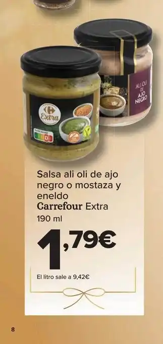 Carrefour Salsa ali oli de ajo negro o mostaza y eneldo carrefour extra oferta