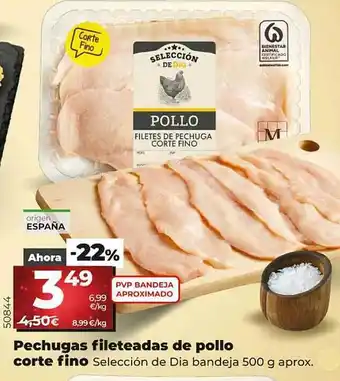 Dia Pechuga s fileteadas de pollo corte fino oferta