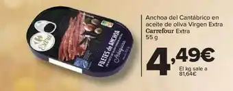 Carrefour Anchoa del cantábrico en aceite de oliva virgen extra carrefour extra oferta