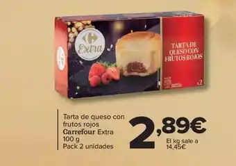 Carrefour Tarta de queso con frutos rojos carrefour extra pack 2 oferta