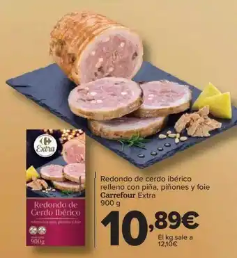 Carrefour Redondo de cerdo ibérico relleno con piña piñones y foie carrefour extra oferta