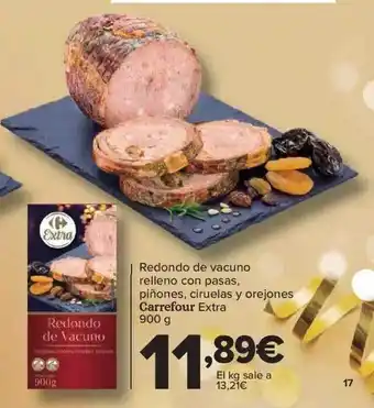 Carrefour Redondo de vacuno relleno con pasas piñones ciruelas y orejones carrefour extra oferta