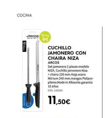 ferrOkey Cuchillo jamonero con chaira niza arcos oferta