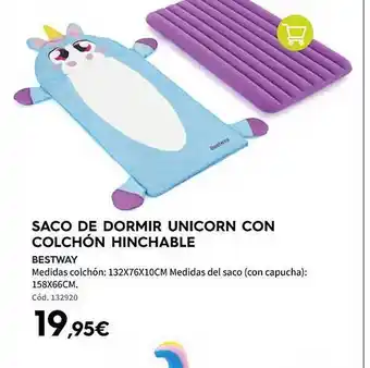 ferrOkey Saco de dormir unicorn con colchón hinchable bestway oferta