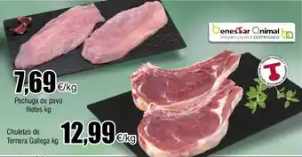 FROIZ Pechuga de pavo filetes kg chuletas de ternera gallega kg oferta