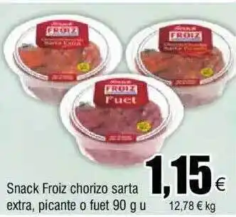 FROIZ Snack froiz chorizo sarta extra picante o fuet oferta