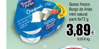 FROIZ Queso fresco burgo de arias mini natural oferta