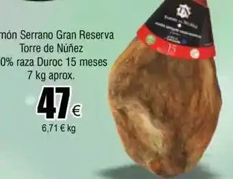 FROIZ Jamón serrano gran reserva torre de núñez 50% raza duroc 15 meses oferta