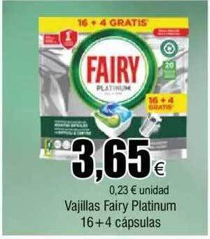 FROIZ Vajillas fairy platinum 16+4 cápsulas oferta