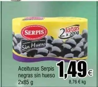 FROIZ Aceitunas serpis negras sin hueso oferta