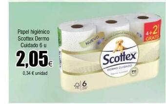 FROIZ Papel higiénico scottex dermo cuidado 6 oferta