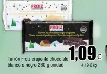 FROIZ Turrón froiz crujiente chocolate blanco o negro oferta