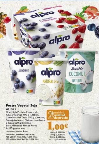 Gadis Postre vegetal soja alpro oferta
