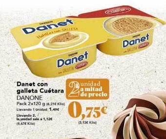Gadis Danet con galleta cuétara danone pack 2 oferta