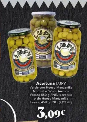 Gadis Aceituna lupy verde con hueso manzanilla normal o sabor anchoa frasco pen o sin huevo manzanilla frasco oferta