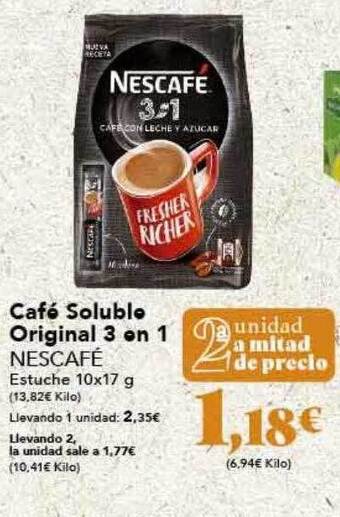 Gadis Café solúble original 3 en 1 nescafé oferta