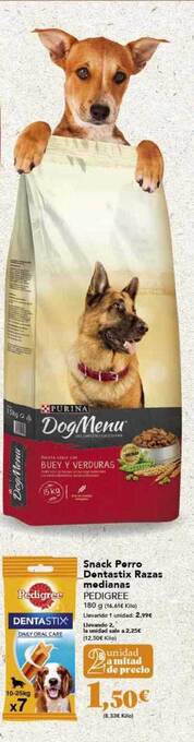 Gadis Snack perro dentastix razas medianas pedigree oferta