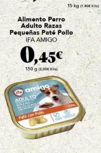 Gadis Alimento perro adulto razas pequeñas paté pollo ifa amigo oferta