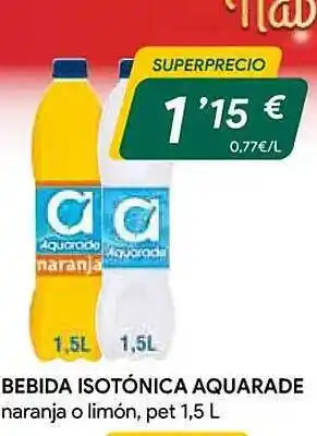 Masymas Bebida isotónica aquarade naranja o limón oferta