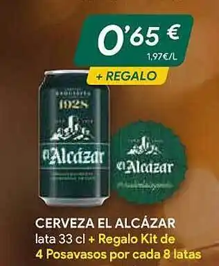 Masymas Cerveza el alcázar + regalo kit de 4 posavasos oferta