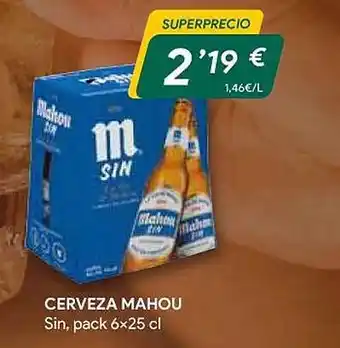 Masymas Cerveza mahou sin pack 6x25cl oferta