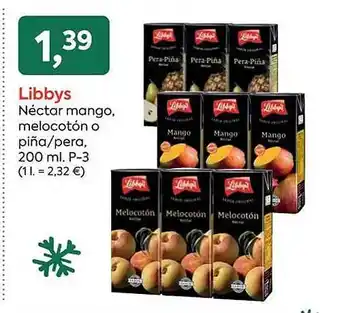 Suma Supermercados Libbys néctar mango melocotón o piña-pera oferta