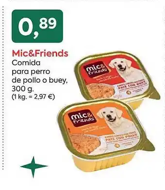 Suma Supermercados Mic&friends comida para perro de pollo o buey oferta