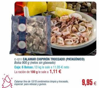 Abordo Calamar chipirón troceado patagónico oferta