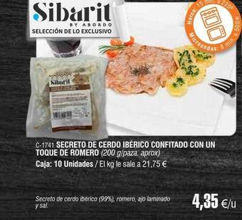 Abordo Secreto de cerdo ibérico confitado con un toque de romero oferta