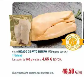 Abordo Hígado de pato entero oferta